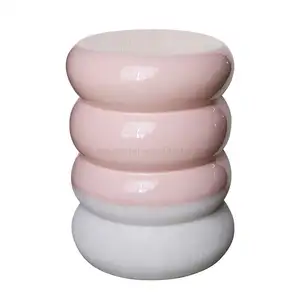 Chinese Elegant Style Garden Decor Chinese Classic Pink And White Ceramic Drum Stool Porcelain Home Decoration With Good Quality