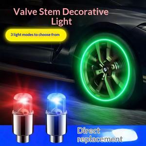 Capuchons de valve pour pneus de voiture, moto, vélo, roues de vélo électrique, lumières stroboscopiques décoratives colorées à énergie solaire, étanches - Product Image 3