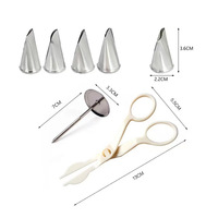 Ensemble de transfert de décoration de gâteaux Ensemble d'outils pour gâteaux Ensemble de pointes de pétales de rose 7 pièces