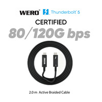Câble tressé Thunderbolt 5 certifié 1,5 m 2 m 80 Gbit/s 240 W PD 3.1 USB4 C compatible 8K pour ordinateur portable et station d'accueil