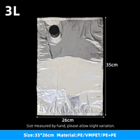Sac en aluminium JIJID de 96 oz pour vin et boissons, sac aseptique de 3 L pour café, vin, eau, jus, liquides, avec bec verseur