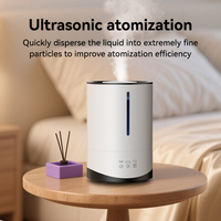 Diffuseur d'huiles essentielles à remplissage par le haut avec bouton tactile, nouveau design, pour bureau, chambre à coucher, humidificateur ultrasonique à brume fraîche 5L