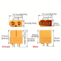 Connecteur mâle et femelle XT60 d'origine Amass, connecteur de batterie XT60 pour accessoires de drones RC