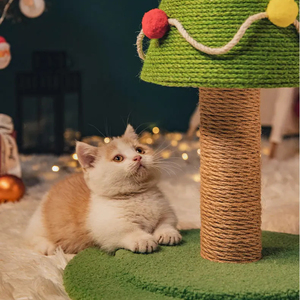 Christmas Tree <strong>Cat</strong> <strong>Climbing</strong> <strong>Frame</strong> with Natural Sisal <strong>Cat</strong> Scratching Post, Simulated Grass Lawn <strong>Cat</strong> Scratching Board - Product Image 6