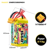 Batterie LiPo GAONENG GNB 1550MAH 22.2V 6S 140C XT60 Haute Performance pour Modélisme RC, Lithium Polymère Souple, Course FPV, Quads