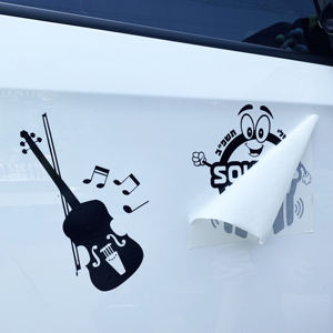 Calcomanías de protección UV para ventana de <span class=keywords><strong>coche</strong></span>, pegatinas impermeables con diseño de <span class=keywords><strong>caballo</strong></span> de dibujos animados, Color negro - Product Image 2