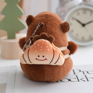 Capybara Plush Stuffed <b>Animal</b> Toy Hamburger Croissant Design Embroidered Super Soft PP Cotton Filled <b>Fur</b> - Product Image 3