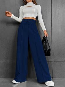 Streetwear personnalisé pantalons décontractés jambe large cordon extérieur survêtement jurer pantalons femmes polaire coton dames pantalons <span class=keywords><strong>de</strong></span> survêtement - Product Image 2