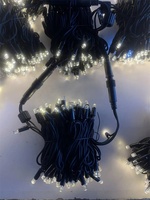 Câble en caoutchouc noir décoration de noël LED fée guirlande lumineuse 10M 100L 240V or blanc chaud avec flash blanc IP65 étanche