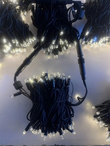 Cable de goma negro decoración de Navidad LED cadena de luces de hadas 10M 100L 240V oro blanco cálido con Flash blanco IP65 impermeable - Product Image 3