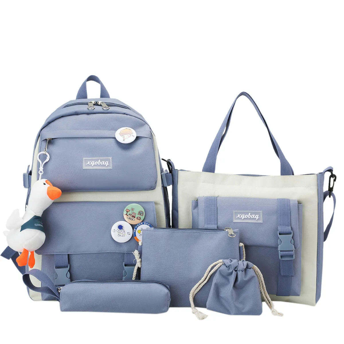 Mädchen-Rucksack Kinder Jungen Grundbuchstasche Mädchen-Schultasche mit isoliertem Mittagessen-Tote und Bleistiftbeutel