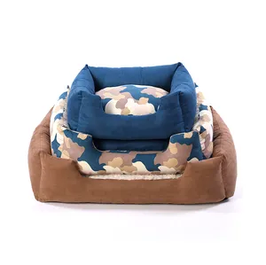 Suppliers custom cute small removable portable foldable dog house kennel bed mat chew proof cozy warm collapsible dog bed
