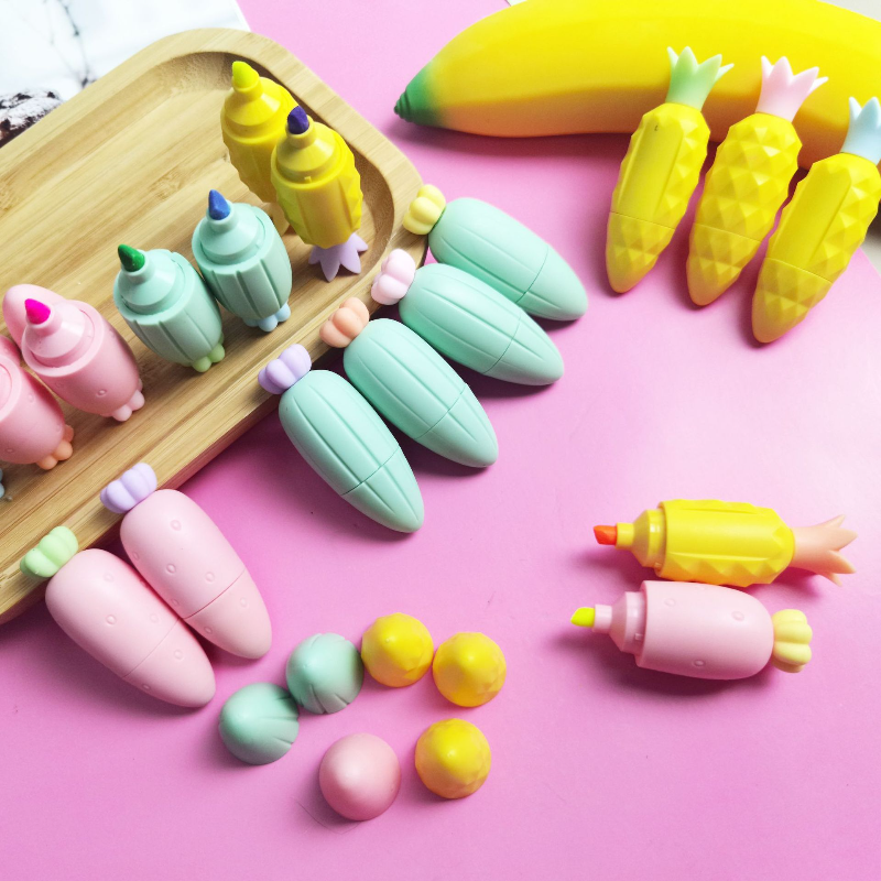 Творческий набор мини-маркеров для овощей и фруктов, студенческий маркер, цветная ручка для граффити