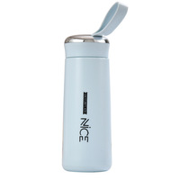 Termo de Viaje Portátil de Doble Capa de Vidrio de 400 ml, Taza de Café Transparente y Duradera, a Prueba de Caídas y Fugas, con Tapa Giratoria