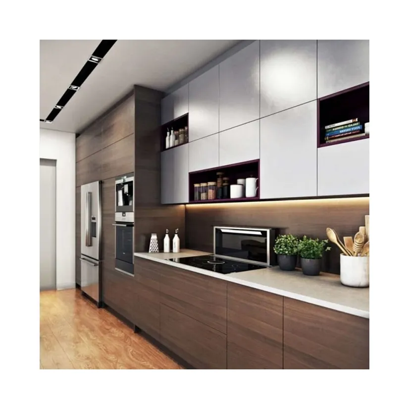 Nuevo diseño personalizado de alta calidad laca pintura gabinetes de cocina modernos de China