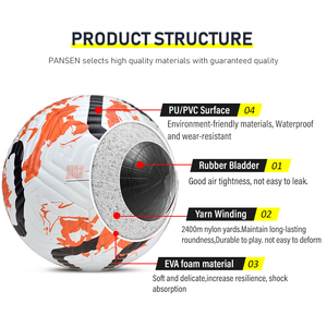 Nouveau produit 2023-2024, ballon de football taille 5 personnalisable en usine, haute qualité PU et cuir de football, idéal pour l'entraînement - Product Image 5