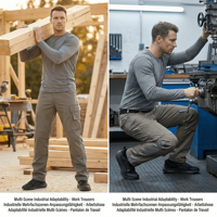 Pantalon de travail élastique, antistatique, respirant pour plombiers, électriciens et travaux de construction, coutures renforcées