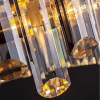 Lustre moderne de luxe personnalisé en cristal, design multi-cercles, hauteur réglable, luminaires suspendus pour la maison
