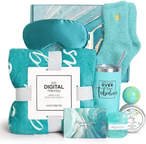 Perfect Birthday Gifts for Women Mom Sister Friends Self-Care Wrapper Basket sky-blue color 2023 New Design get Well Soon Gifts