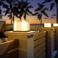 Lampe solaire étanche IP65 pour cour, jardin, villa, portail, poteau de jardin carré