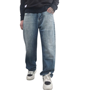 Pantalones de diseño Harem de cintura media para hombre de primera calidad transpirable personalizable nuevo desgastado Casual ODM tela vaquera Formal hecha en Vietnam - Product Image 3