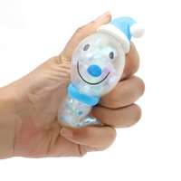 Jouets Squishy de Noël à succès : Bonhomme de neige en maltose avec ruban, jouets sensoriels pour enfants