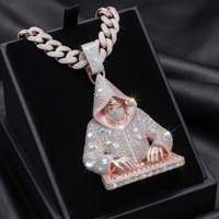 Pendentif Moissanite en Argent 925 Premium, Luxe Personnalisé, Style Hip Hop Iced Out pour Hommes, Chaîne Cadeau Rapper Street Style