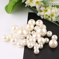 Perles rondes en ABS à grand trou, de 8 à 30 mm, couleur ivoire, en vrac, pour stylos à perles, porte-clés et kits de bricolage DIY
