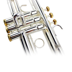 Trompeta Profesional OEM <span class=keywords><strong>de</strong></span> Alta Calidad con 3 Válvulas <span class=keywords><strong>de</strong></span> Pistón, Latón Plateado, Trompeta BB con Vara <span class=keywords><strong>de</strong></span> Afinación Inversa y Anillo Fijo - Product Image 5