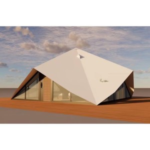 Casa Modular Geométrica de Lujo Estilo Montaña Nevada, Casa Prefabricada Moderna Tipo Tienda de Campaña para Resorts de Alta Gama y Campamentos Boutique - Product Image 1