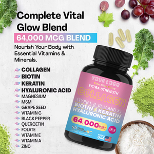Hot bán chế độ ăn uống bổ sung Collagen viên nang quan trọng Glow Blend với Biotin <span class=keywords><strong>Keratin</strong></span> Hyaluronic Collagen bổ sung cho phụ nữ - Product Image 3