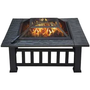 Factory Price Metal Square Brazier Fire Pit Bonfire Stove Cast Iron Garden Fireplace Outdoor Fireplace Wood Burning Fire Pits