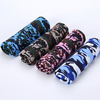 FF4579 Workout Gym Fitness Yoga Running Serviette de sport avec bouteille en plastique Summer Soft Breathable Camouflage Ice Cooling Towel