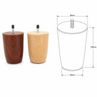 Pieds de meubles en plastique imitation bois, coniques, de remplacement, avec boulon de suspension M8, pour canapé, table, armoire