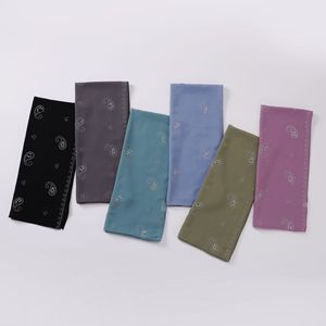Diamant Paisley Mousseline de Soie Femmes Ethnique Bandana Feuille Florale À Motifs Arabe Noix De Cajou Strass Musulman Tudung Foulard - Product Image 3
