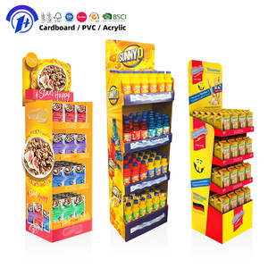 可堆叠零食促销纸质展示架 耐用纸架，用于包装零食促销 - Product Image 1