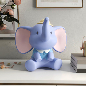 Cute Baby Elephant Resin Ornament Blue White Home Decoration Desk Craft Gift Artistic Animal Shape - Product Image 3