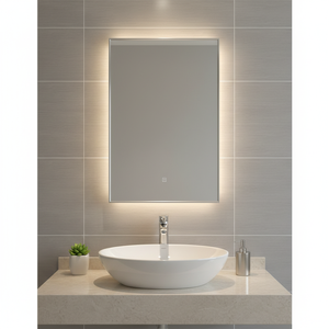 Rectangular Art Deco Metal Framed Acrylic <b>Mirror</b> Shatterproof Wall Mounted Makeup <b>Mirror</b> for Bathroom <b>Vanity</b> - Product Image 2
