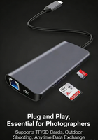 En Stock: Hub USB C 8 en 1 con Carcasa para NVME SSD, HDMI 4K, 100W PD, Adaptador Multipuerto SD TF para Estación de Acoplamiento de Laptop