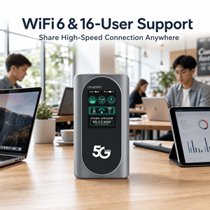 <span class=keywords><strong>Routeur</strong></span> MiFi <span class=keywords><strong>portable</strong></span> 5G M2D MTK MT6877 WiFi6 double bande débloqué, point d'accès 5G avec emplacement pour carte SIM, écran couleur LCD 4400mAh - Product Image 6