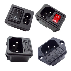 Módulo de entrada de energía IEC C13 C14 con/sin portafusibles, interruptor basculante, tomas de corriente eléctricas de CA para los mercados estadounidense y europeo - Product Image 1