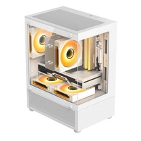 JNP kustom Micro ATX ODM OEM catu daya Permainan sistem pendingin Air aliran udara tinggi hitam casing Gamer menara Tengah