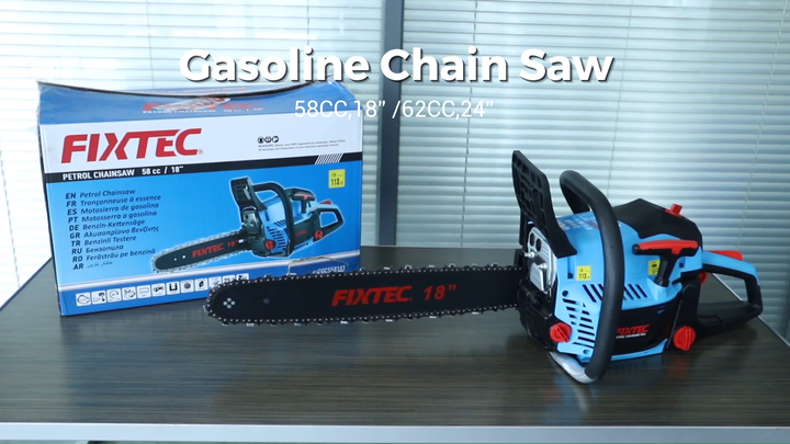 FIXTEC Heavy Duty 62CC Electric Gasoline Chainsaw Wood Cutter Machine