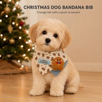 Écharpe triangulaire en peluche de Noël pour animaux de compagnie, accessoire de collier pour chien et chat pour les fêtes