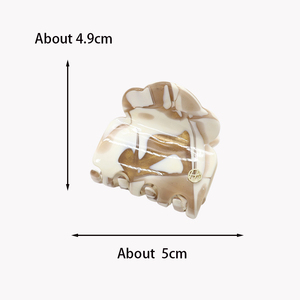 5厘米法式迷你醋酸纤维发夹 精致优雅鲨鱼夹 方形可爱发饰 - Product Image 6