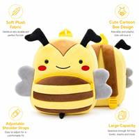 Sac à dos en polyester personnalisé avec logo d'usine, motif girafe mignonne en peluche, sac d'école tendance pour enfants avec fermeture éclair