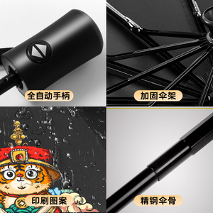 Customizable Logo Folding <b>Umbrella</b> <b>Automatic</b> Sunshade Dual Use Rain And Sun Protection Advertising Gift <b>Umbrella</b> Black Maroon - Product Image 2