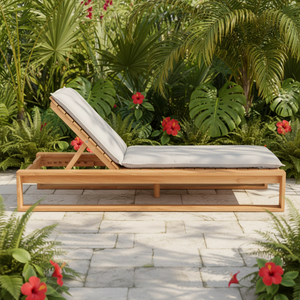 Chaise longue réglable en teck massif, écologique, durable, de luxe, pour l'extérieur, piscine, jardin, resort, villa, hôtel, résistante aux intempéries - Product Image 6