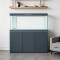Aquarium rectangulaire en verre de 150 gallons, aquarium moderne avec pompe, filtre et support LED pour salon