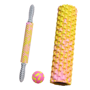 Rouleau en mousse de yoga et bâton de <span class=keywords><strong>massage</strong></span> EVA haute densité 3 en 1 Ensemble d'équipement de fitness portable - Product Image 2